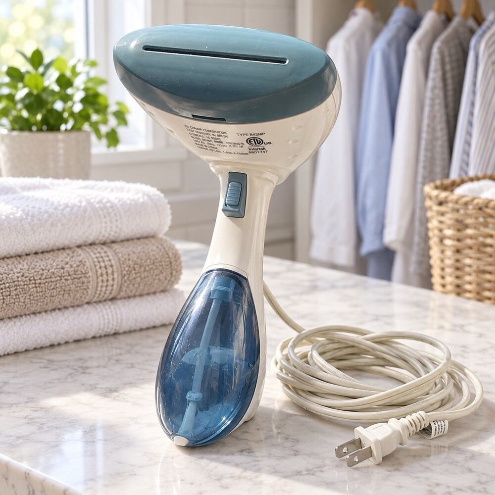 Conair GS45R Handheld Garment Fabric Steamer High Heat Blue White 1110W